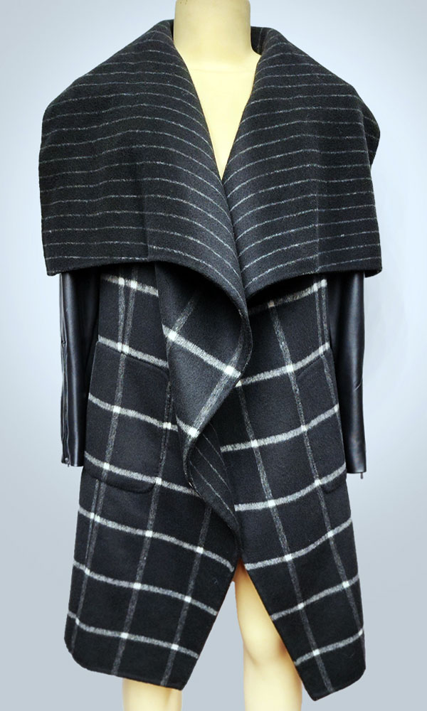 BCBGMAXAZRIA Drape Front Plaid Mix