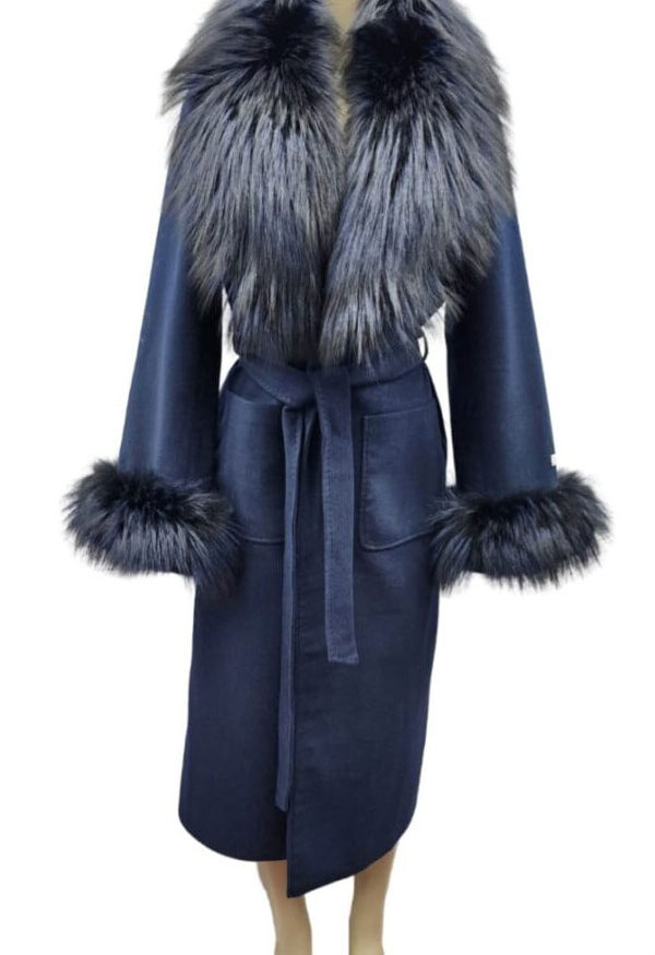 FOX CASHMERE LONG COAT