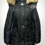 Heavy Tricolor Fox Fur-Trim Hooded Parka Coat