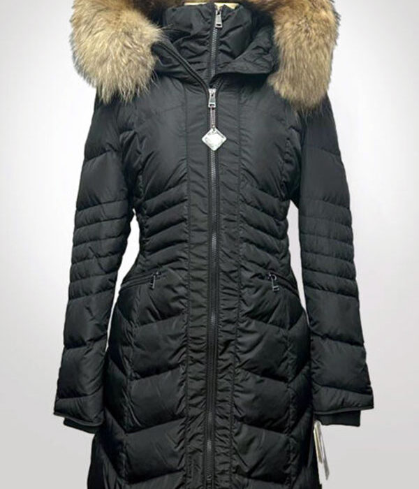 Madison luxe detachable FOX FurTrim Chevron Puffer
