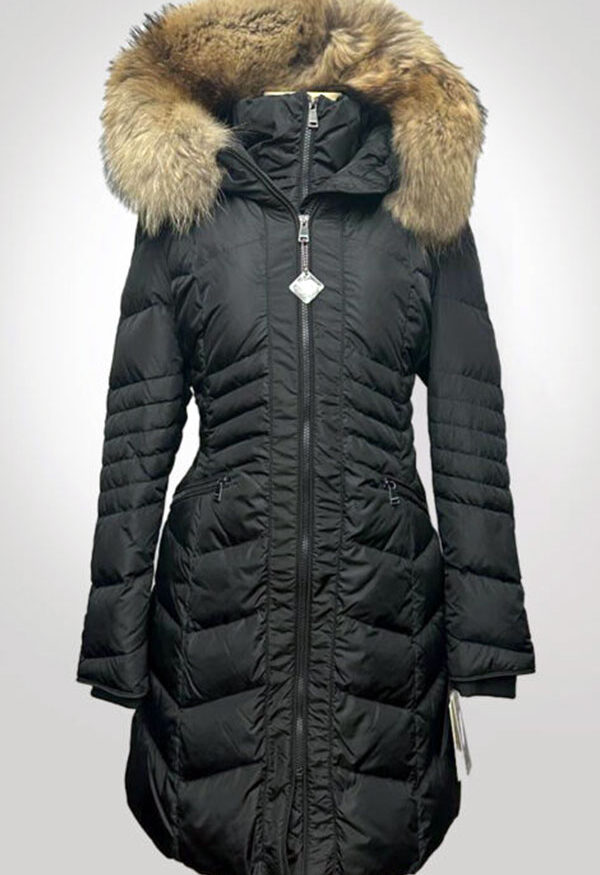 Madison luxe detachable FOX FurTrim Chevron Puffer