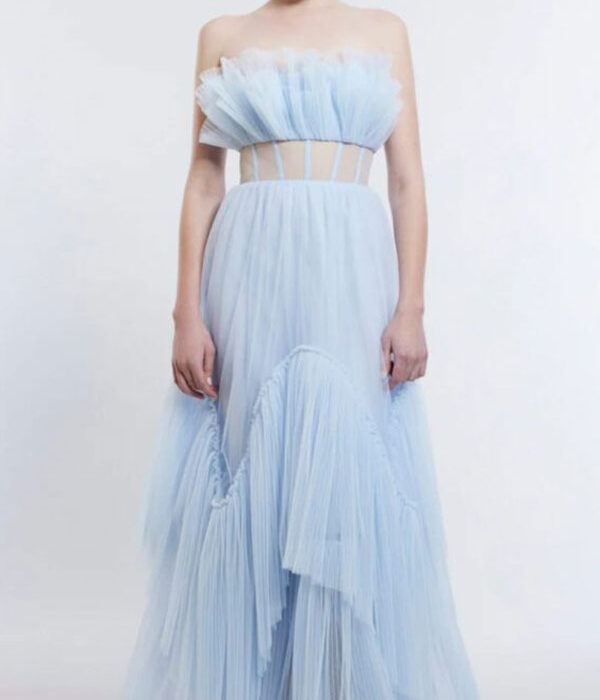 BCBGMAXAZRIA Strapless Tulle Gown