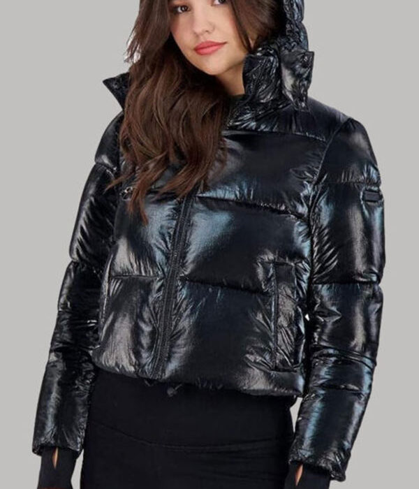 BCBGMAXAZRIA Women’s Metallic Quilted Cropped Puffer Coat