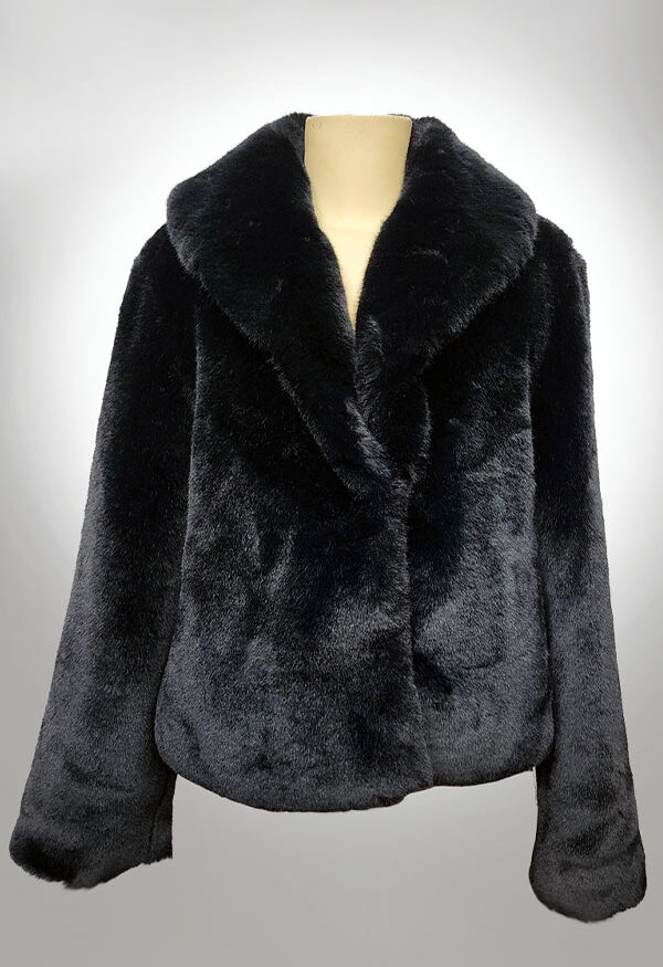BCBGMAXZARIA Shawl Collar Faux Fur