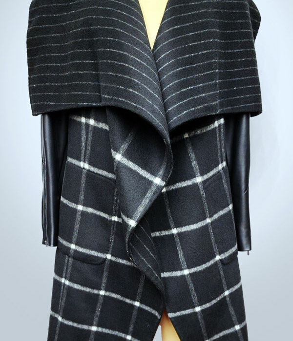 BCBGMAXAZRIA Drape Front Plaid Mix