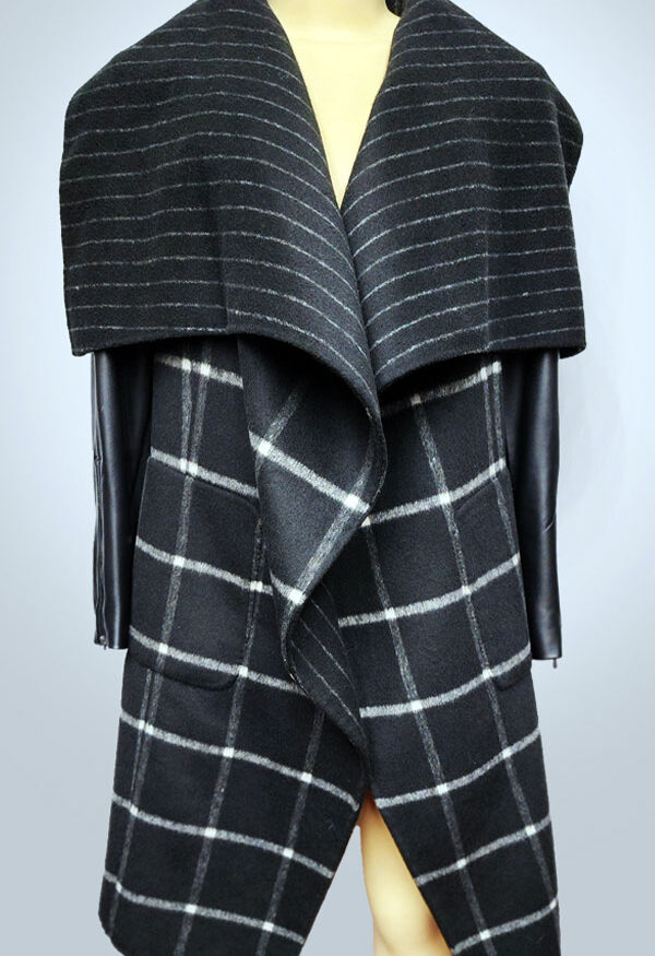 BCBGMAXAZRIA Drape Front Plaid Mix