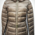 Faux Fur Trim Belted Puffer Jacket