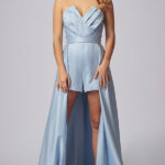 Jay Godfrey CAPRI STRAPLESS ROMPER WITH OVERSKIRT