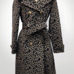 Leopard-Printed Fox-Fur-Collar Coat