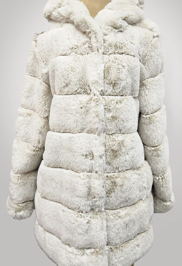 BCBGMAXZARIA Luxury Faux Fur Walker with Hood