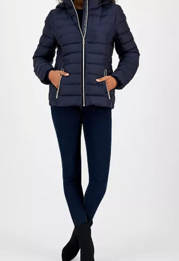MICHAEL KORS LIGHT JACKET Stand collar with zip-off hood and front zip closure