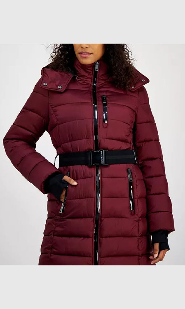 Michael Women’s Belted Hooded Puffer Coat