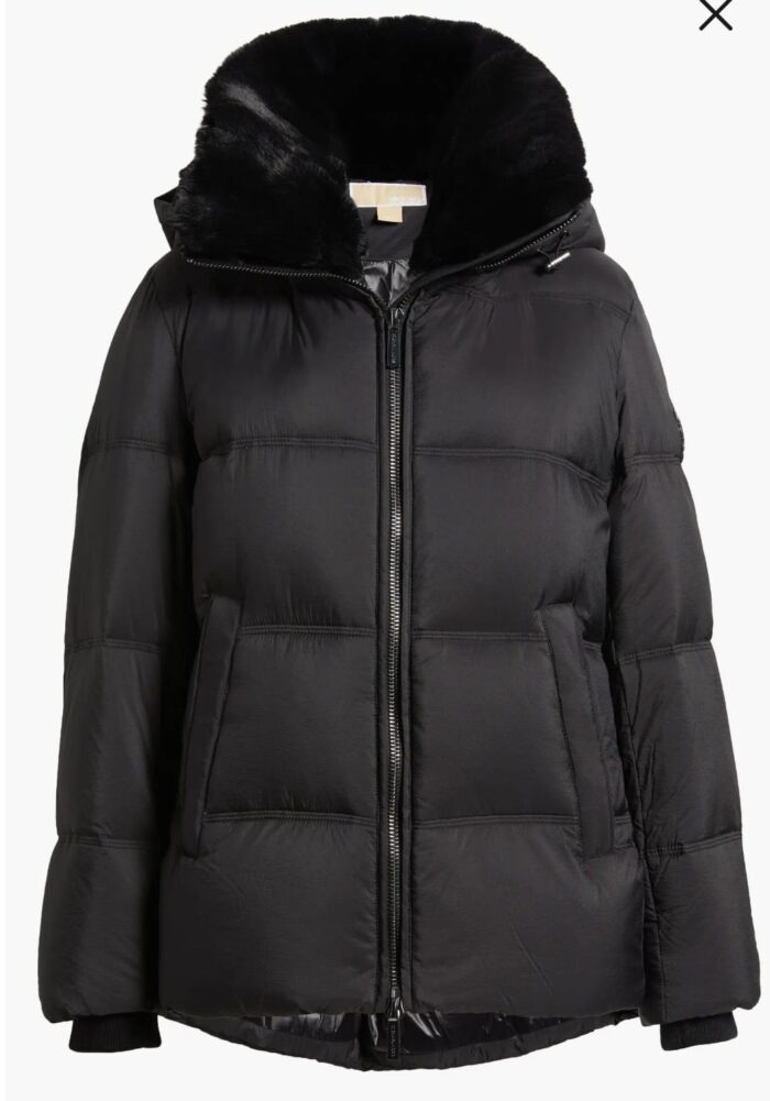 Women's Faux-Fur-Collar Hooded Puffer Coat
