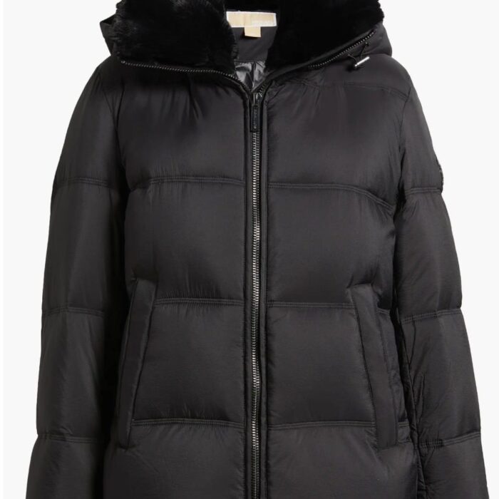 Women's Faux-Fur-Collar Hooded Puffer Coat