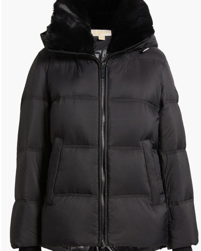 Women's Faux-Fur-Collar Hooded Puffer Coat