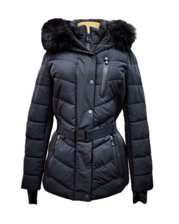 Michael Kors Belted Down Chevron Coat
